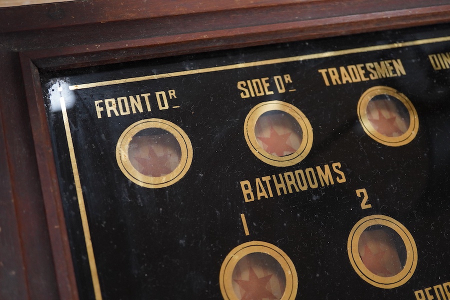 A Victorian servant’s call board, 47cm wide